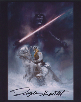 Luke Skywalker on Tauntaun Artist Study signed by Roger Kastel w/Lightsaber