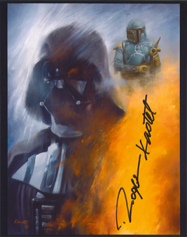 Darth Vader and Boba Fett Artis Study signed by Roger Kastel